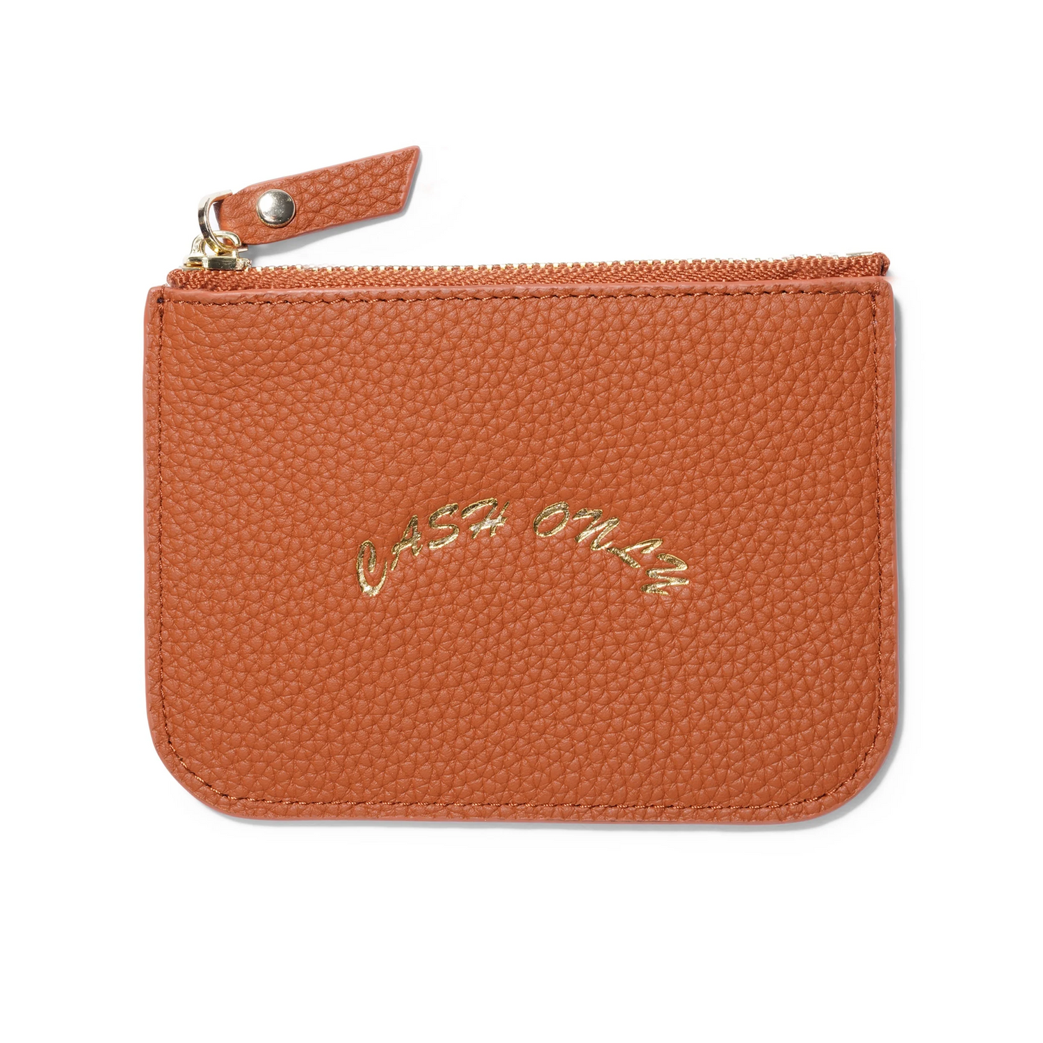 Leather Zip Wallet, Tan  