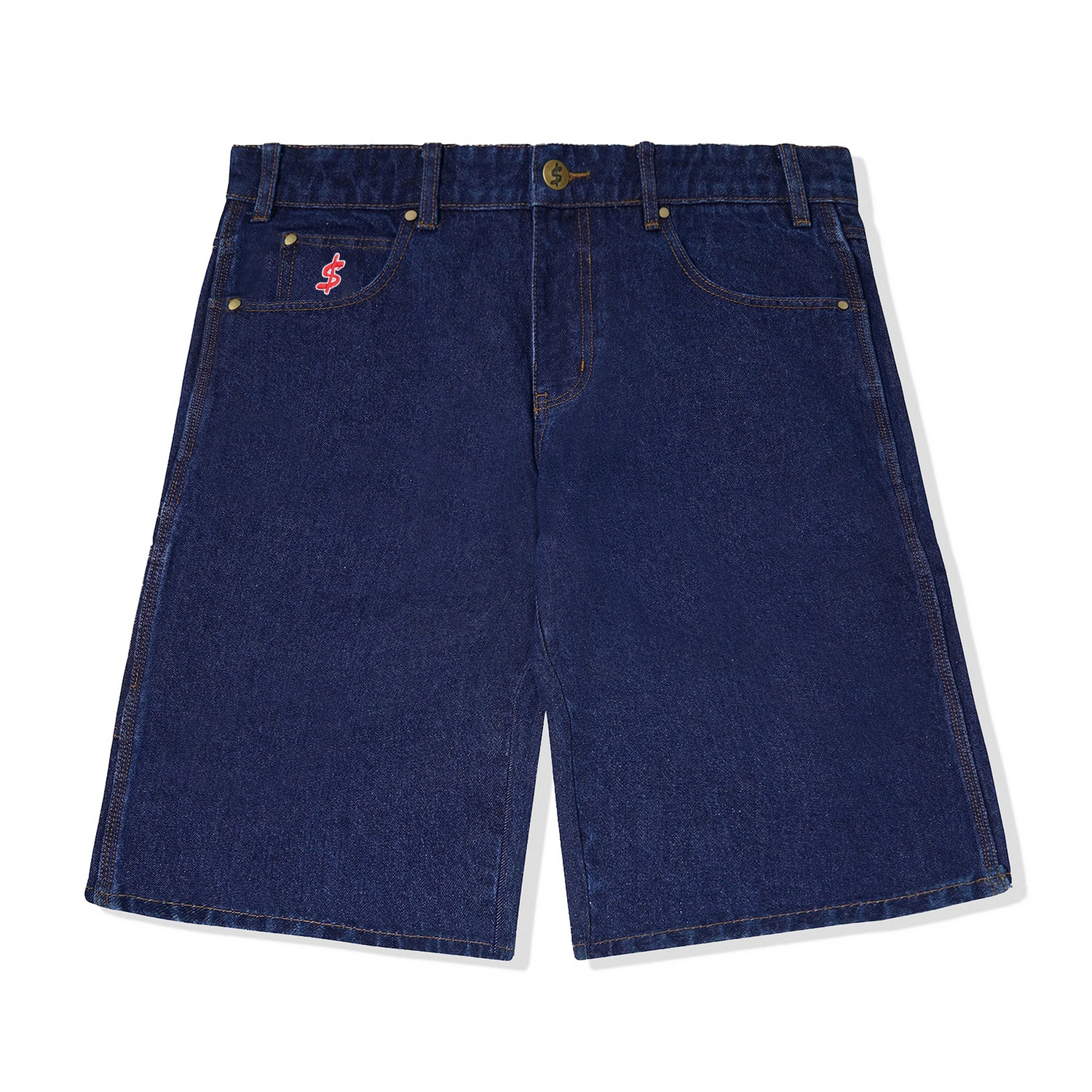 Logo Denim Shorts, Raw Indigo  