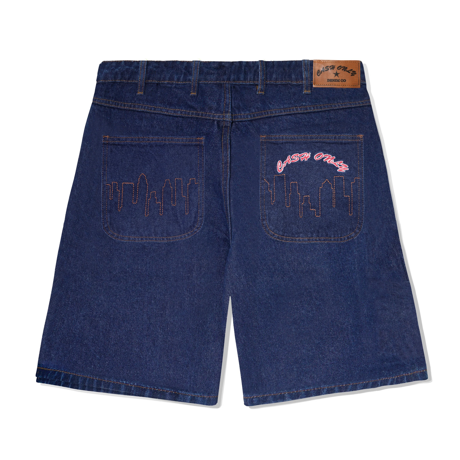 Logo Denim Shorts, Raw Indigo  