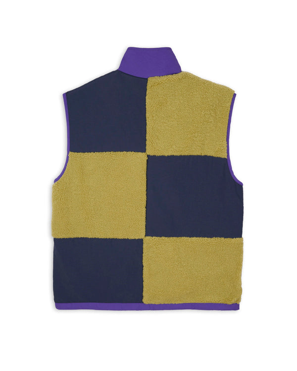 Brain Dead Panelled Field Vest, Navy / Lime