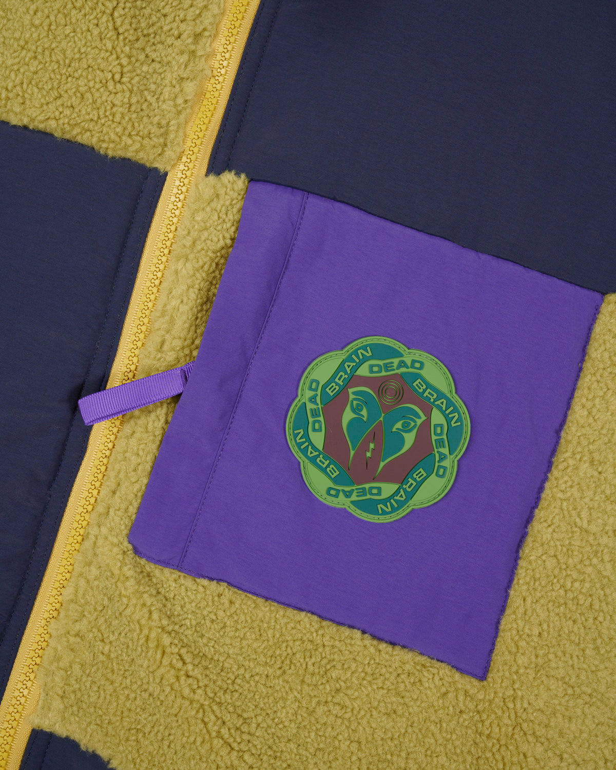 Panelled Field Vest, Navy / Lime