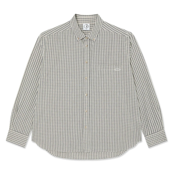 Polar Skate Co. Ben Long Sleeve Shirt, Ivory Check