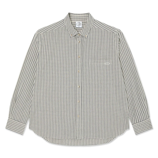 Ben Long Sleeve Shirt, Ivory Check