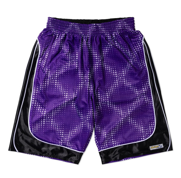 Always Do What You Should Do Cross Plaid Shorts, Purple / Black