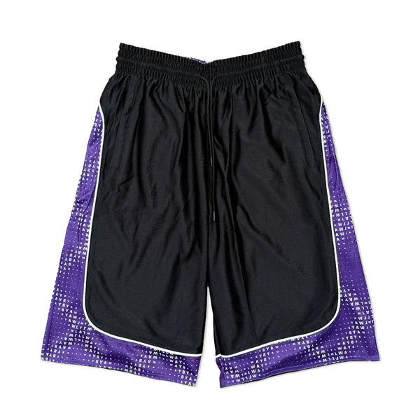 Always Do What You Should Do Cross Plaid Shorts, Purple / Black