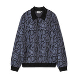 L/S Snake Polo, Camo Jacquard, Velvet Blue