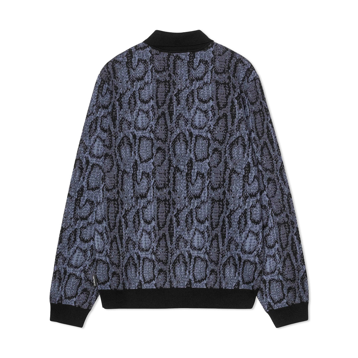 L/S Snake Polo, Camo Jacquard, Velvet Blue