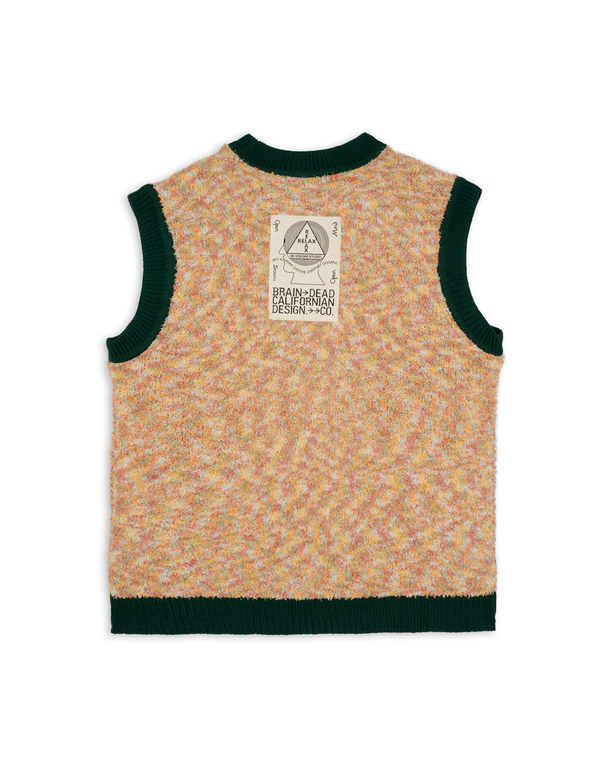 Teddy Fur Striped Vest, Brown Multi