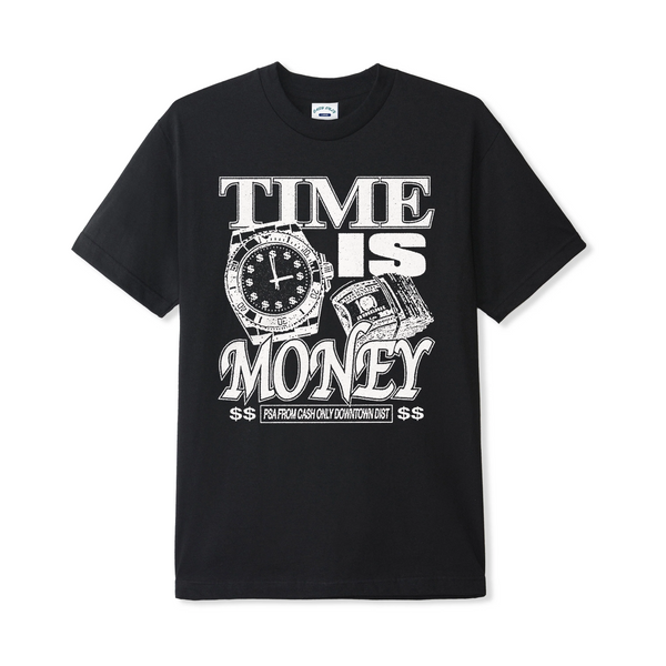 Cash Only Time Tee, Black