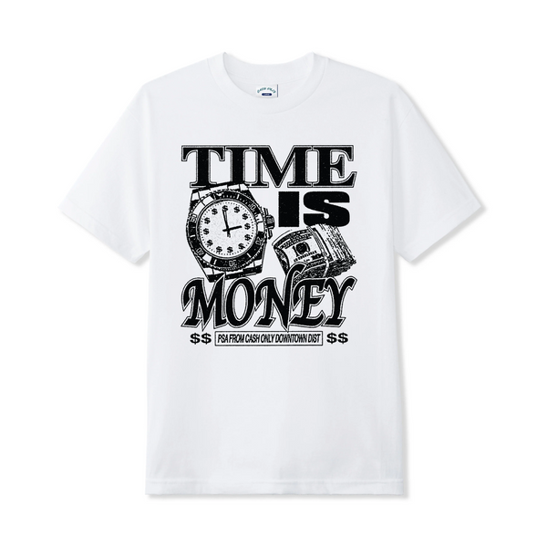 Cash Only Time Tee, White