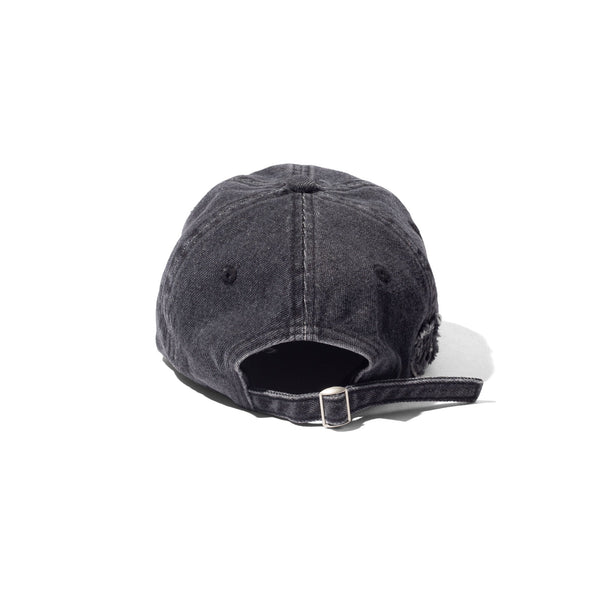 Velvet Applique Denim Cap, Black