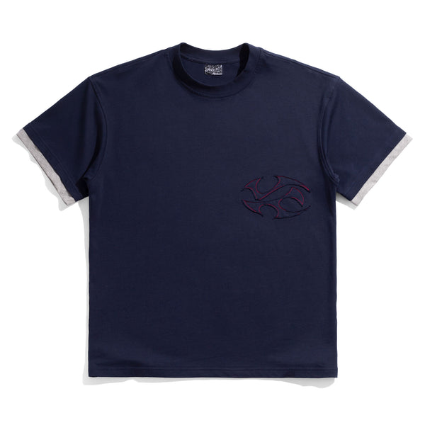 Velvet Clash Tee, Navy
