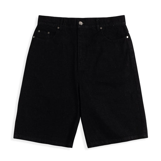 Tribal Denim Shorts, Washed Black