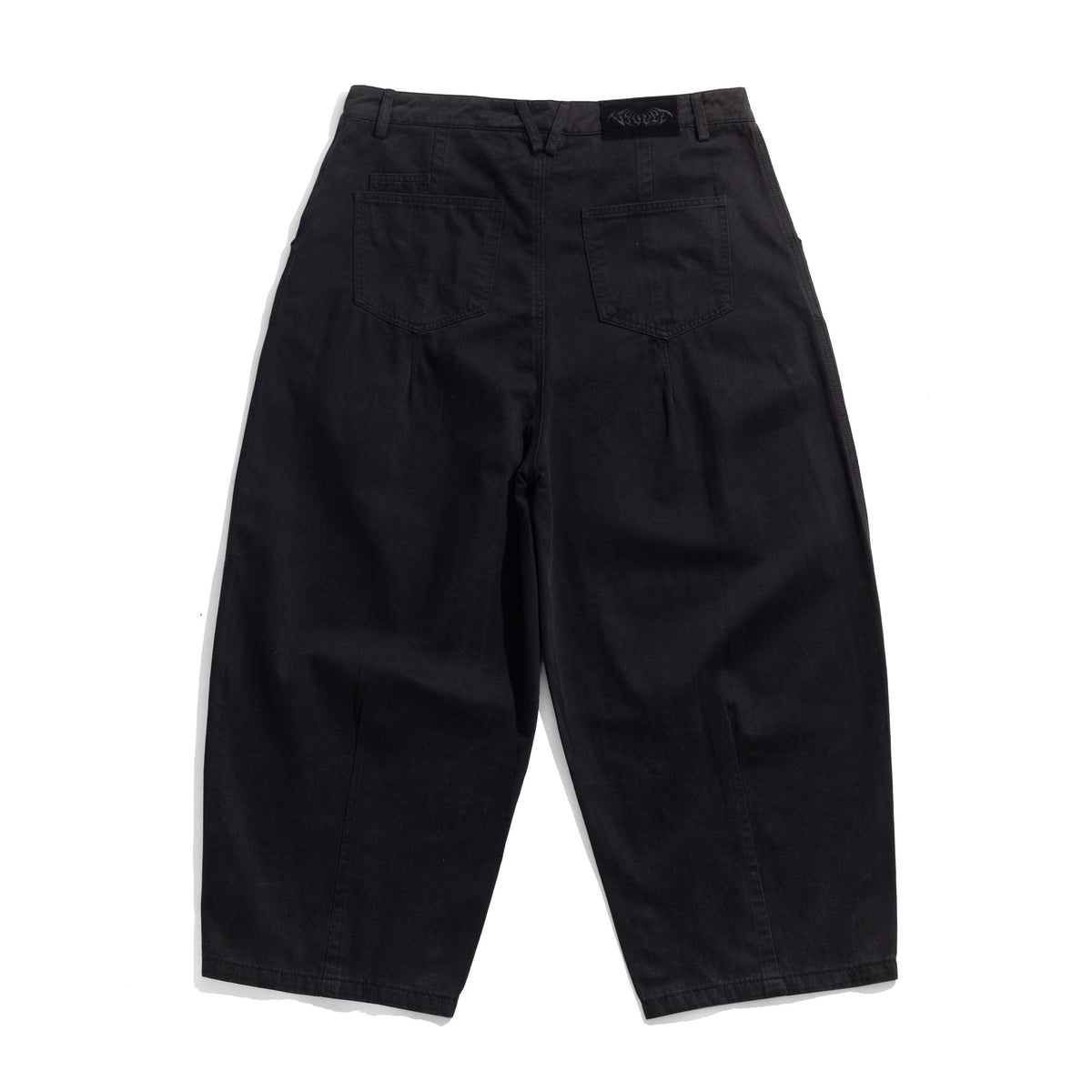 Wide Leg Canvas Pants, Black