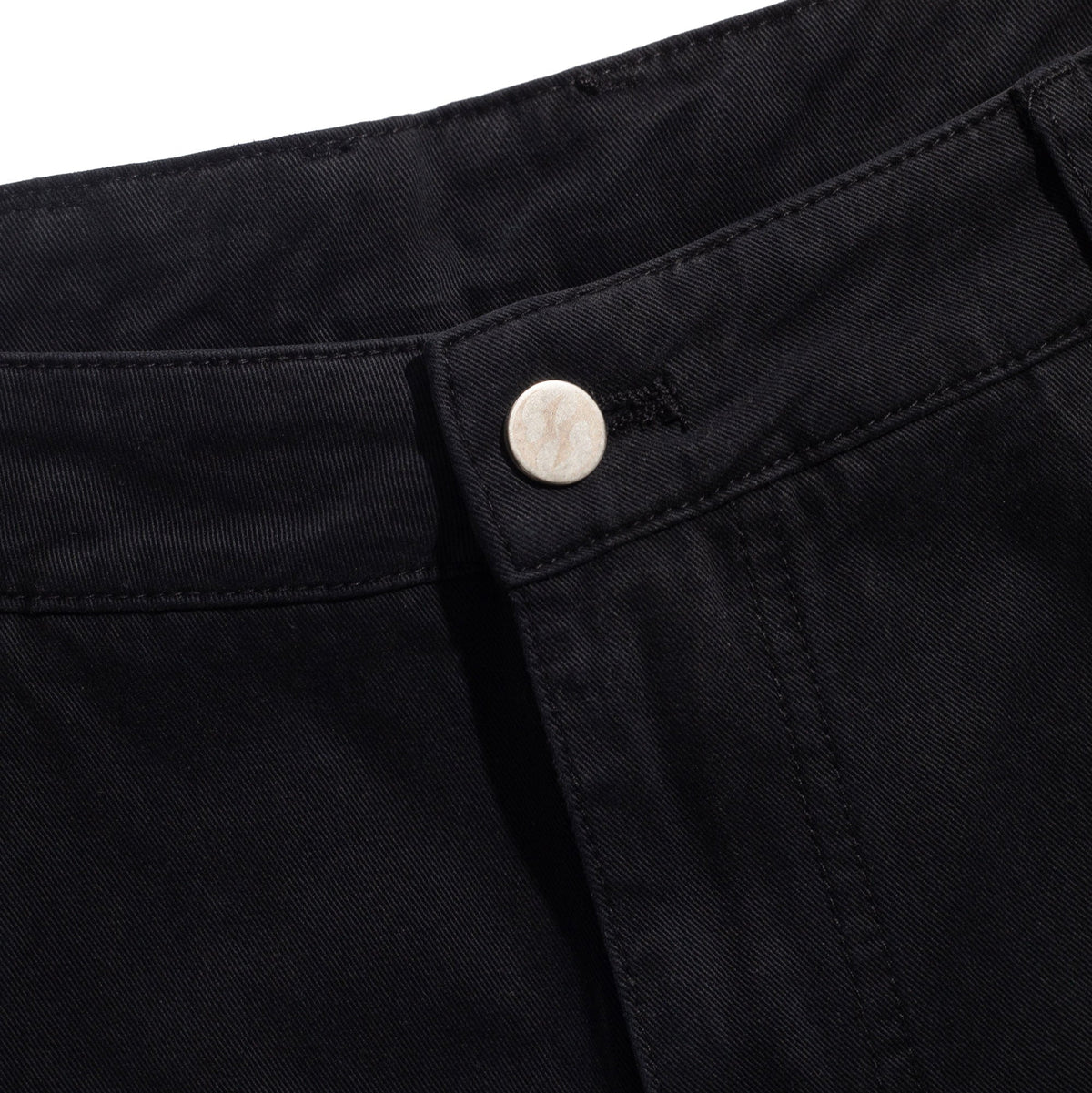 Wide Leg Canvas Pants, Black