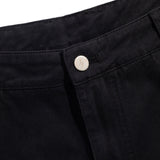 Wide Leg Canvas Pants, Black