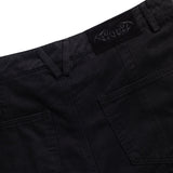 Wide Leg Canvas Pants, Black