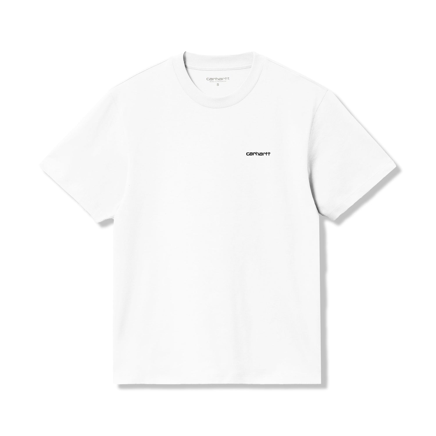 Script Embroidery Tee, White / Black