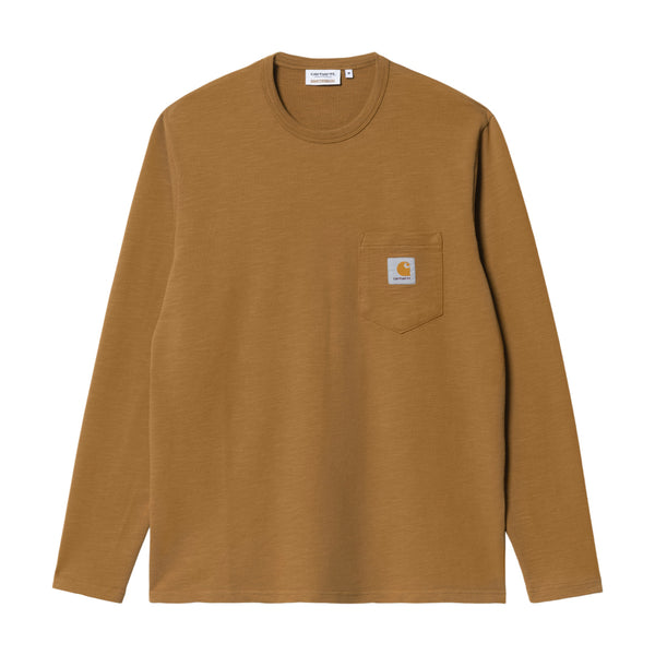 Carhartt WIP Quartersnacks Slub Yarn Pocket L/S Shirt, Hamilton Brown Heather