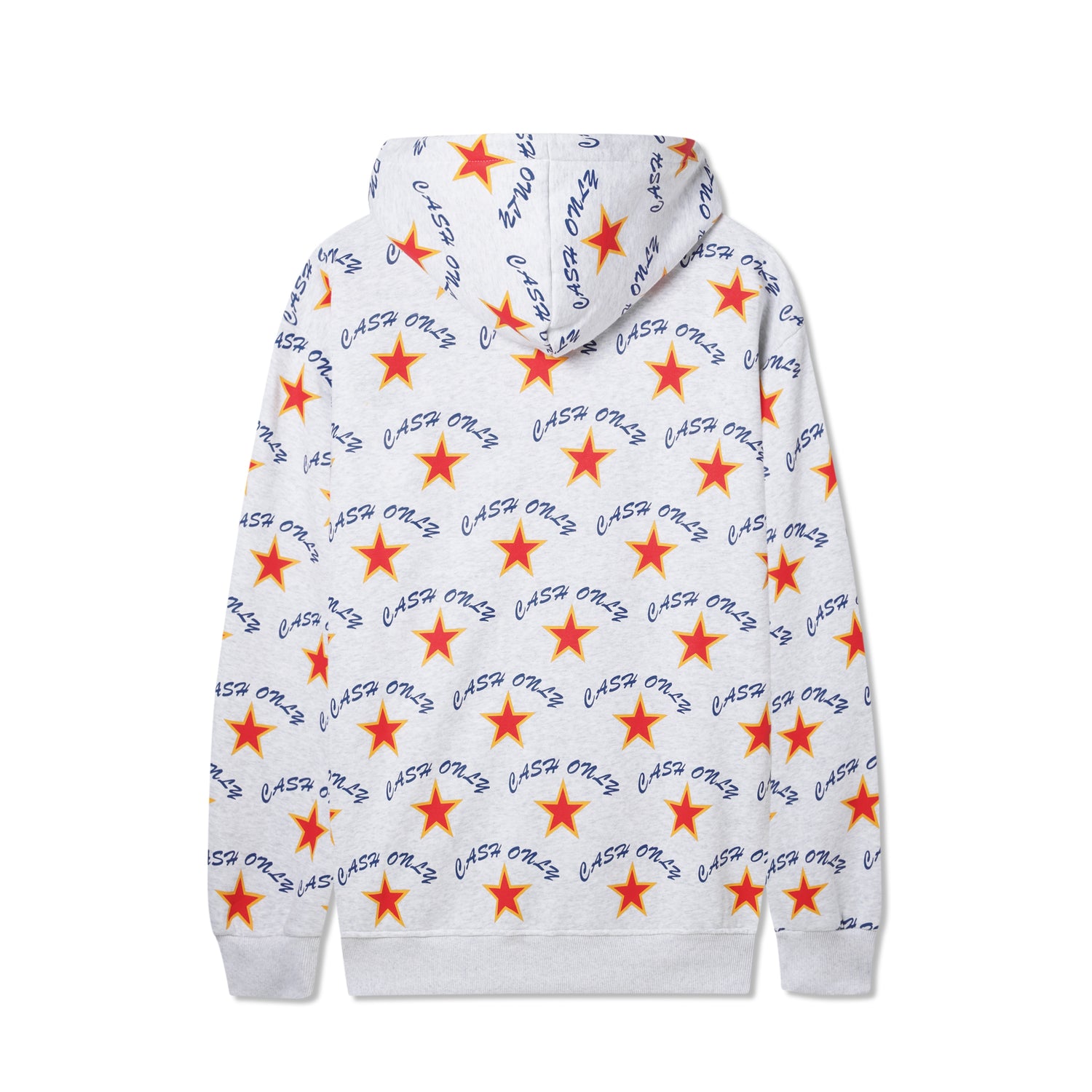 All Over Print Zip Thru Pullover, Ash Grey