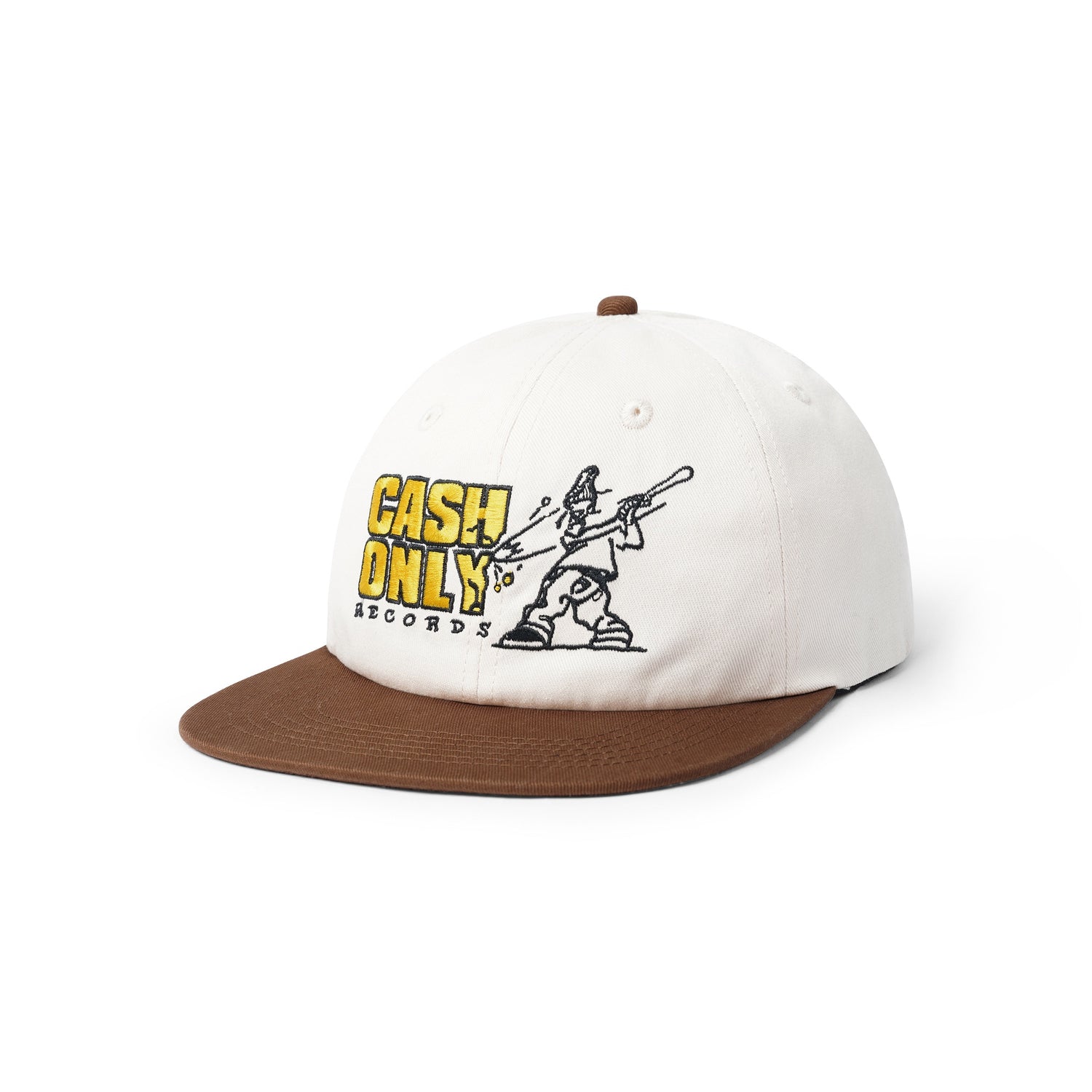 Baseball 6 Panel Cap, Cream / Brown