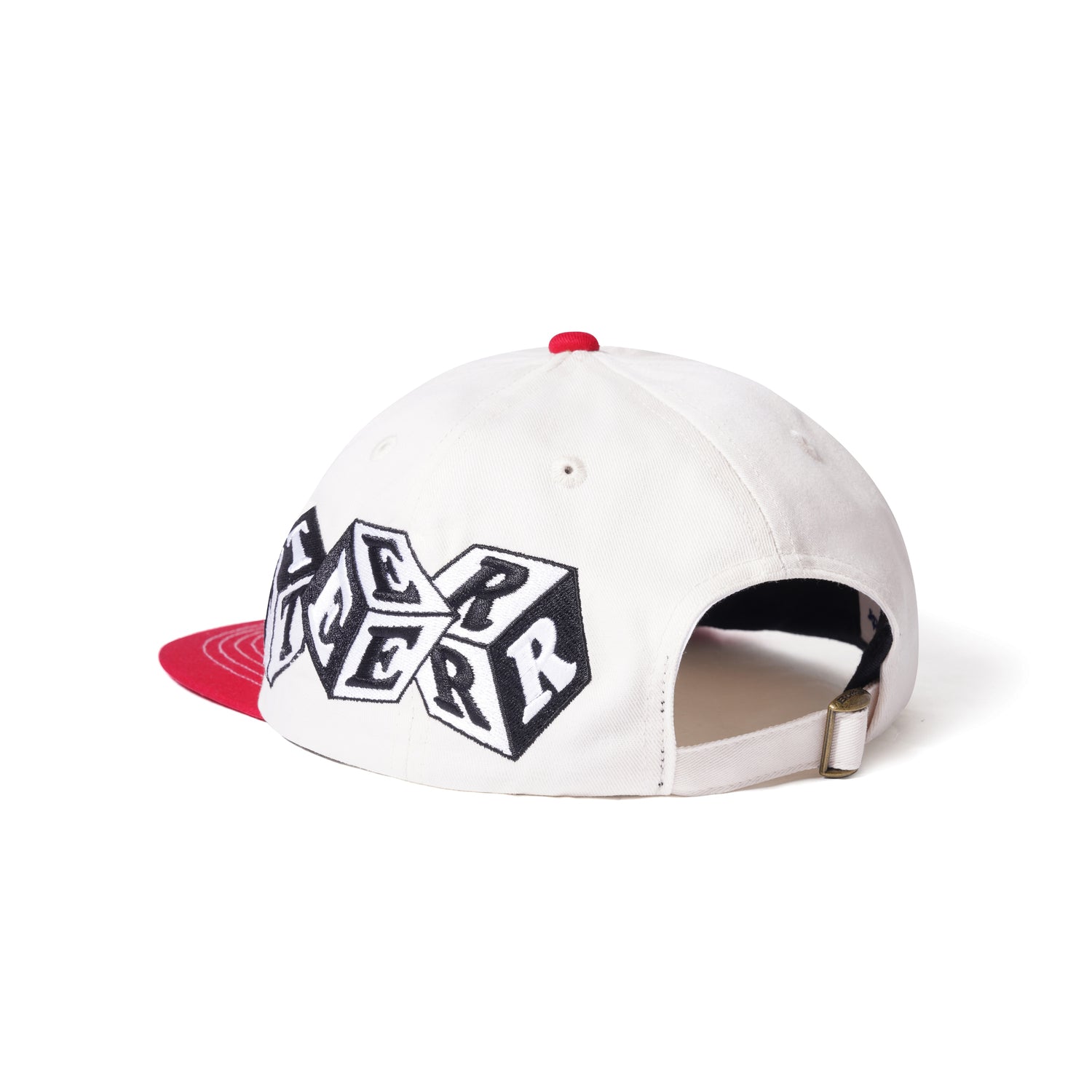 Cubes 6 Panel Hat, Cream / Cherry