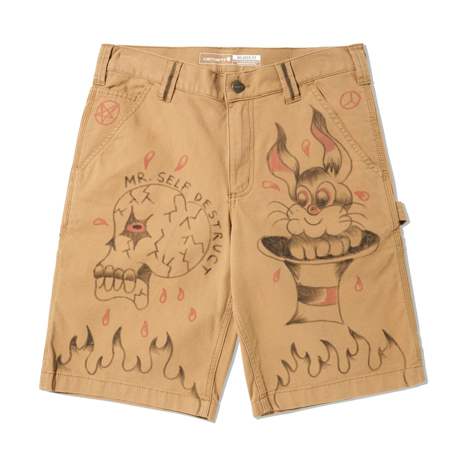 Mr Self Destruct Worker Shorts, Khaki