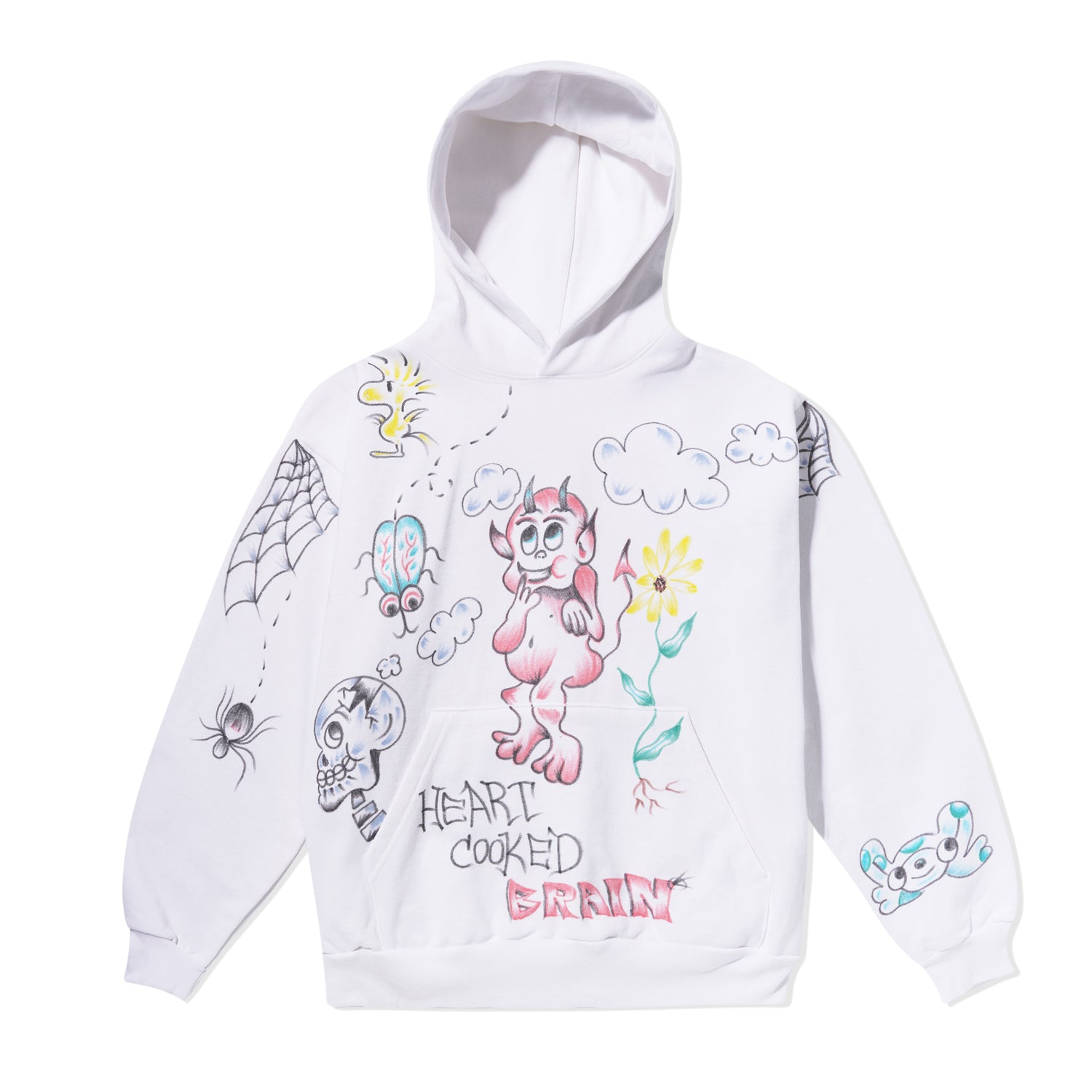 Heart Cooked Brain Pullover, White