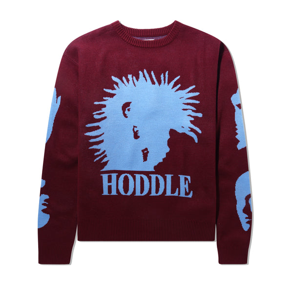 Hoddle Birthday Party Knit, Burgundy / Baby Blue
