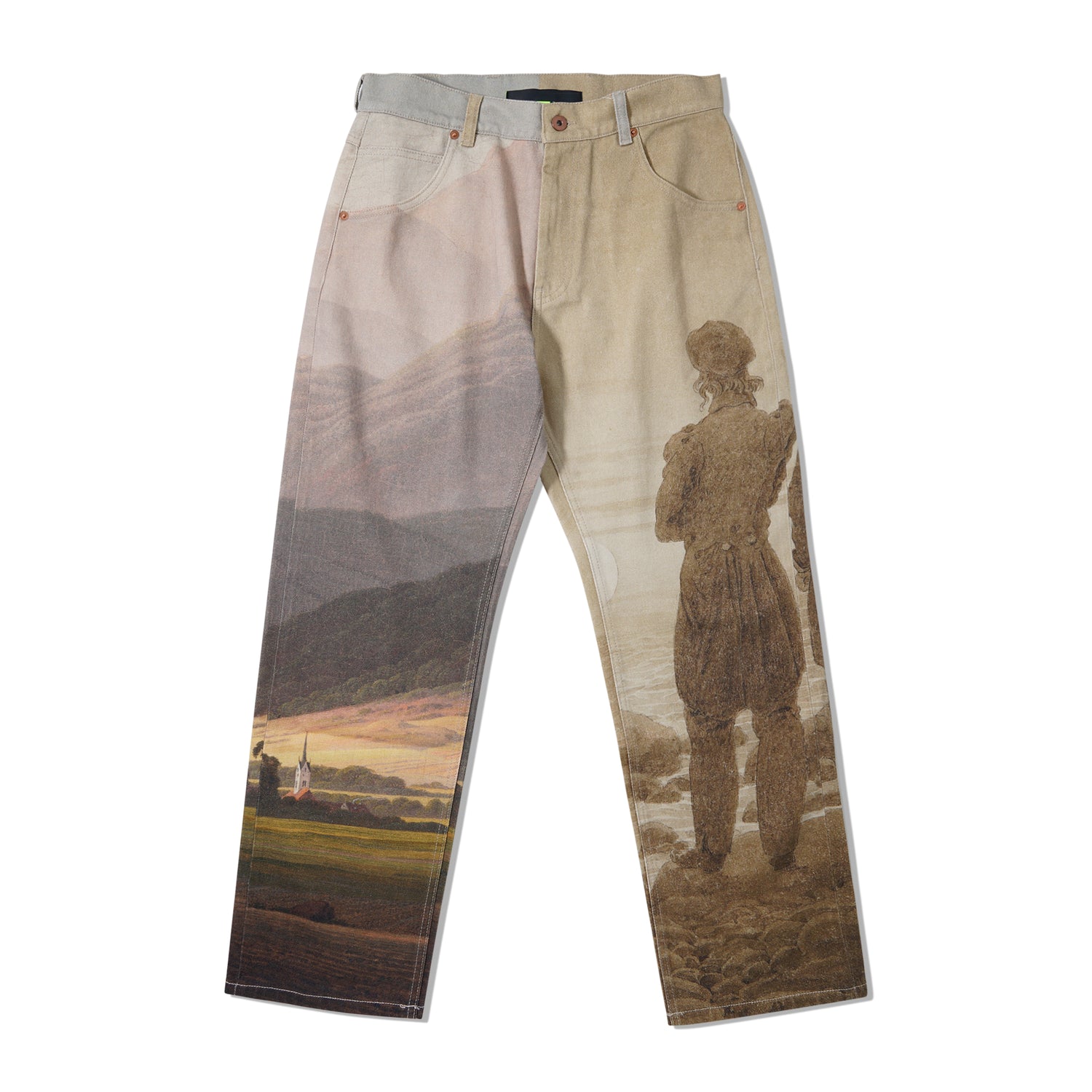 Caspar David Friedrich Printed Pants, Beige