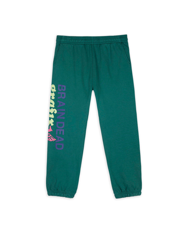 Brain Dead Graffix Sweatpants, Emerald