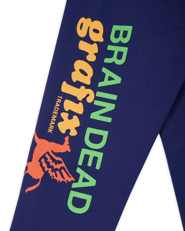 Brain Dead Graffix Sweatpants, Navy
