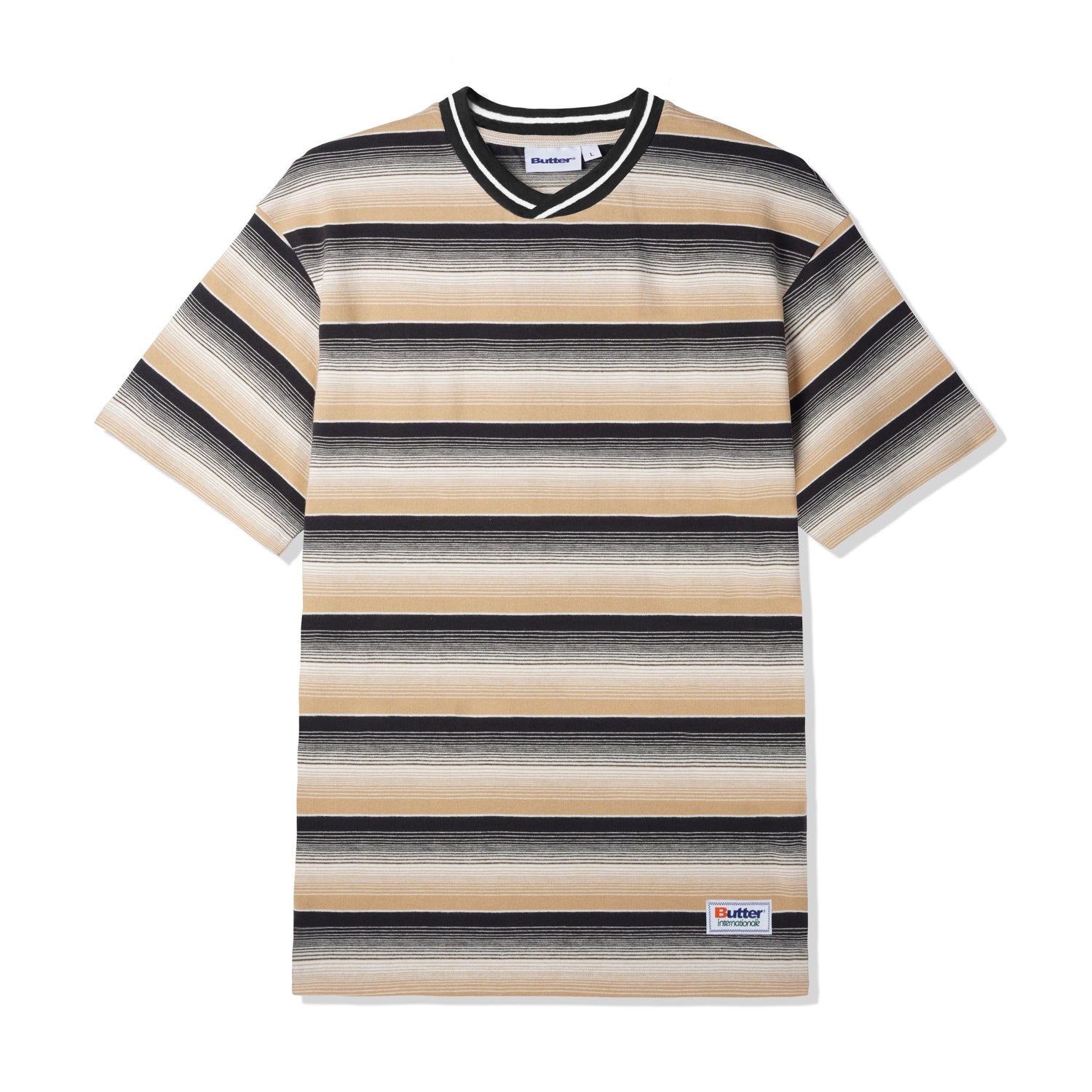 Internationale Striped Tee, Black / Wheat