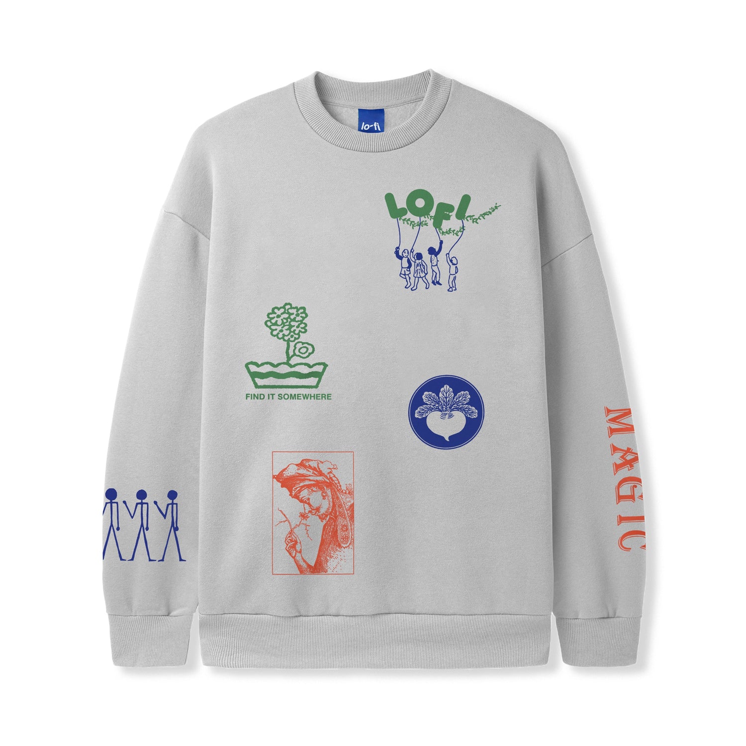 Mother Earth All Over Print Crewneck, Cement