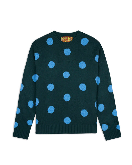 Polka Pile Crewneck Sweater, Mallard