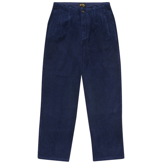 Pleated Pant, Navy Cord