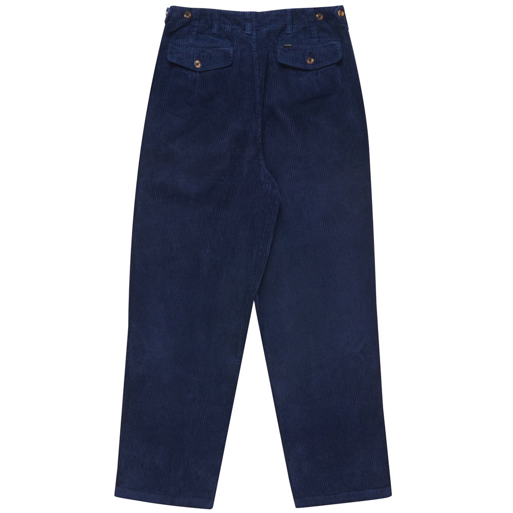 Pleated Pant, Navy Cord