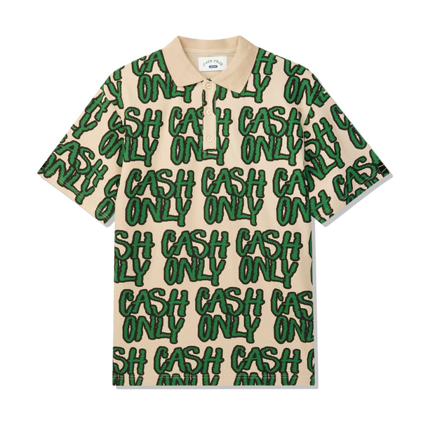 Cash Only Scratch Polo, Cream