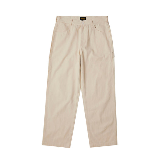 Wide Leg Painter Pant, Natural Herringbone