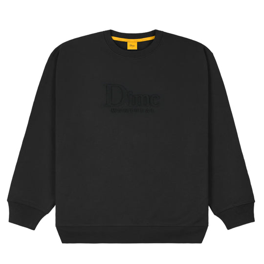 Classic Embossed Crewneck, Black
