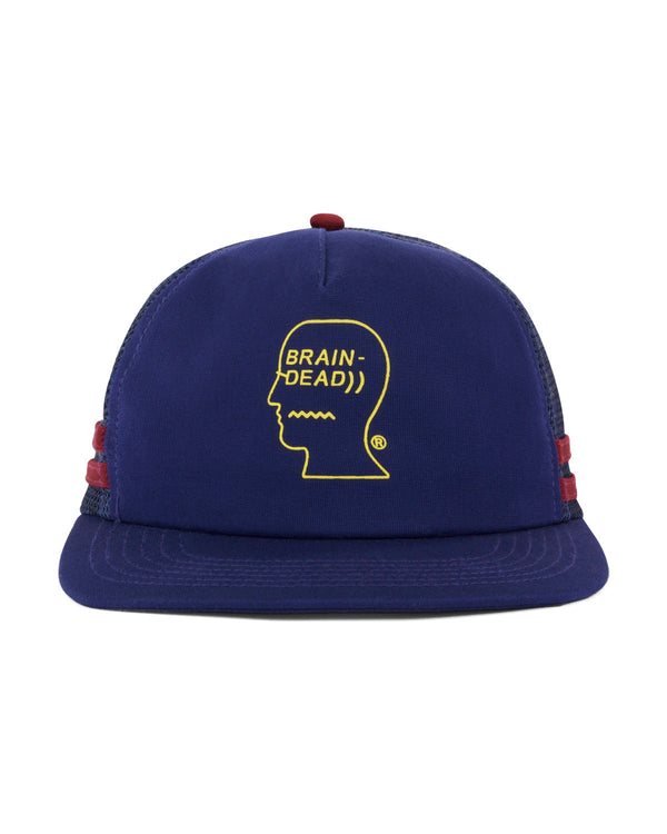 Brain Dead Logohead 5 Panel Trucker Cap, Navy