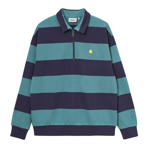 Carhartt WIP Half Zip Alvin Sweat, Space / Hydro / Lemon