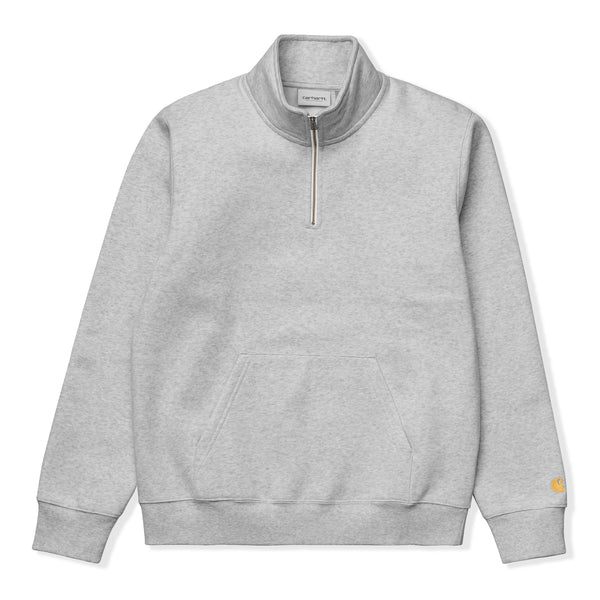Carhartt WIP Chase Neck Zip Sweatshirt, Heather Grey