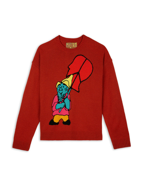 Brain Dead Gnome Sweater, Terracotta