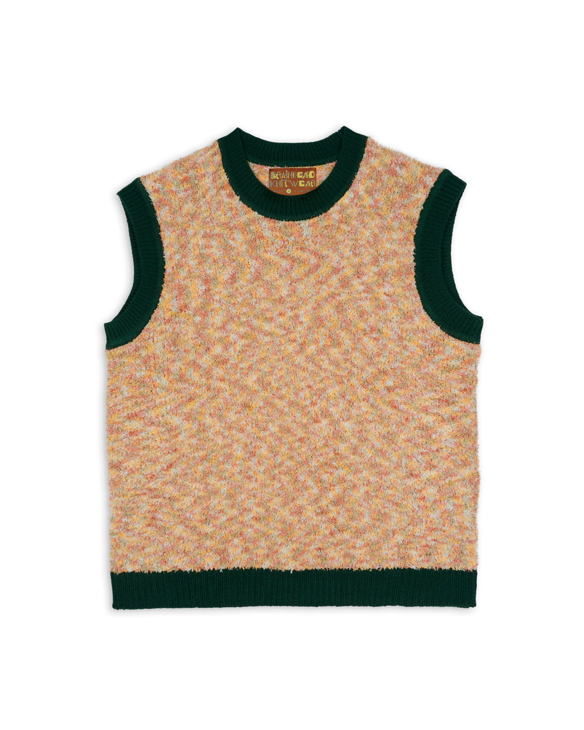 Teddy Fur Striped Vest, Brown Multi