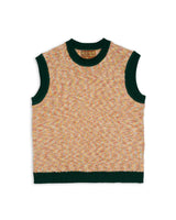 Teddy Fur Striped Vest, Brown Multi